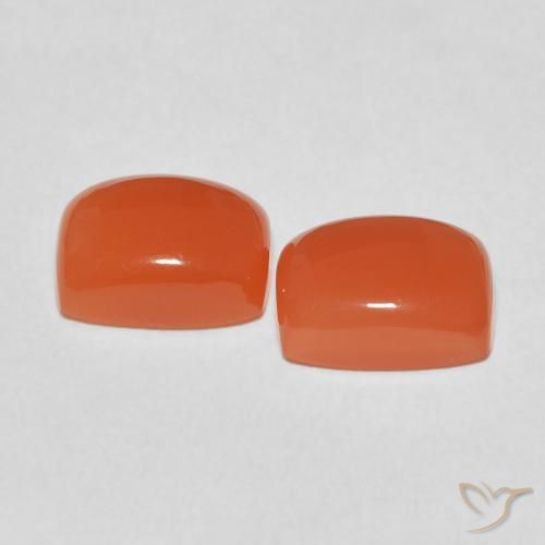 Gemme di Pietra di luna Arancio Intenso naturale da 4.82 ct, Cuscino, Traslucido