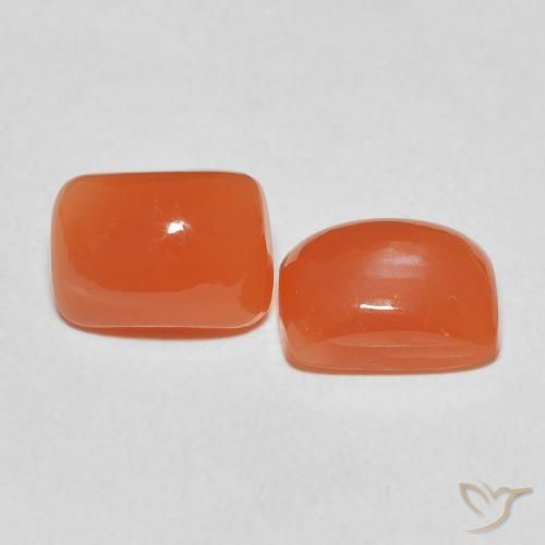 Gemme di Pietra di luna Arancia Fuoco naturale da 4.87 ct, Cuscino, Traslucido