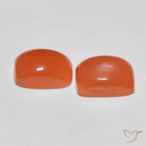 Gemme di Pietra di luna Arancia Fuoco naturale da 4.87 ct, Cuscino, Traslucido