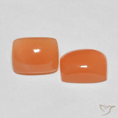Gemme di Pietra di luna Arancione rossastra naturale da 4.85 ct, Cuscino, Traslucido