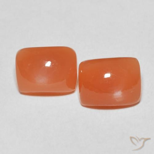 4.87ctw Naturale Arancia Albicocca tiepida Warm Pietra di luna, Cuscino, Traslucido
