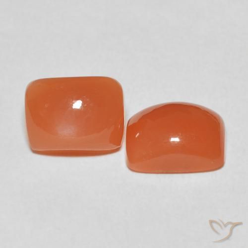Gemme di Pietra di luna Arancia Albicocca tiepida Warm naturale da 4.87 ct, Cuscino, Traslucido