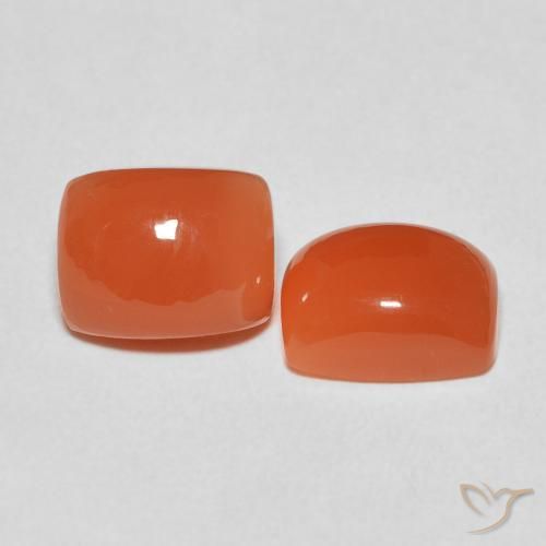 Gemme di Pietra di luna Arancio Medio naturale da 5.34 ct, Cuscino, Traslucido