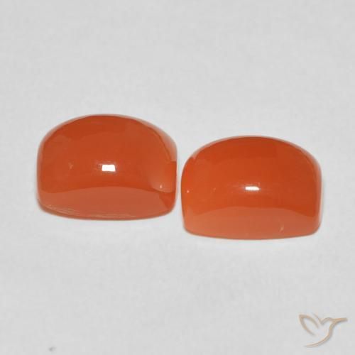 Gemme di Pietra di luna Arancio Medio naturale da 5.34 ct, Cuscino, Traslucido