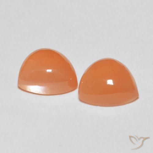 Pietra di luna naturale arancione da 3,54 ct, trillion, traslucido