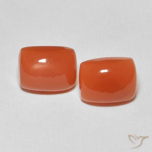 4.98ctw Naturale Arancione rossastra Pietra di luna, Cuscino, Traslucido