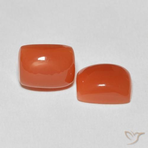 Gemme di Pietra di luna Arancione rossastra naturale da 4.98 ct, Cuscino, Traslucido