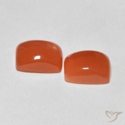 Gemme di Pietra di luna Arancione rossastra naturale da 4.98 ct, Cuscino, Traslucido