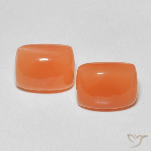 Gemme di Pietra di luna Arancio Medio naturale da 4.01 ct, Cuscino, Traslucido