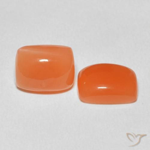 Gemme di Pietra di luna Arancio Medio naturale da 4.01 ct, Cuscino, Traslucido