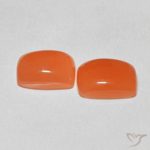 Gemme di Pietra di luna Arancio Medio naturale da 4.01 ct, Cuscino, Traslucido