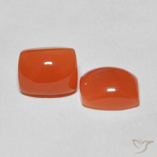 Gemme di Pietra di luna Arancia Fuoco naturale da 5.34 ct, Cuscino, Traslucido