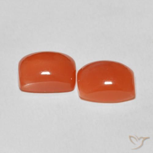 Gemme di Pietra di luna Arancia Fuoco naturale da 5.34 ct, Cuscino, Traslucido