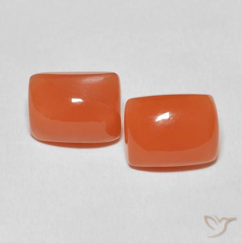 4.57ctw Naturale Arancio Medio Pietra di luna, Cuscino, Traslucido