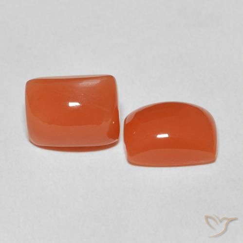Gemme di Pietra di luna Arancio Medio naturale da 4.57 ct, Cuscino, Traslucido