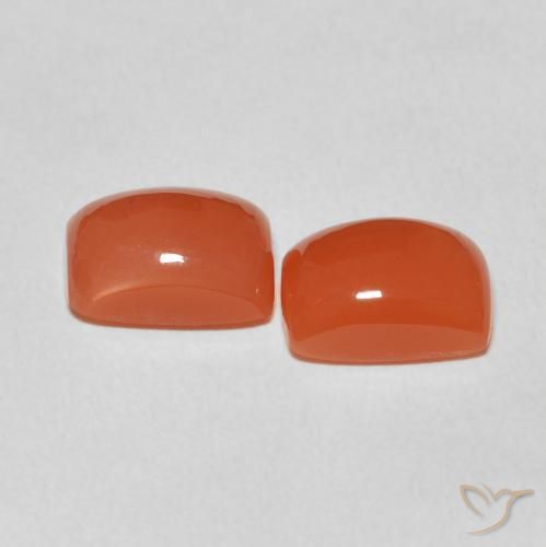 Gemme di Pietra di luna Arancio Medio naturale da 4.57 ct, Cuscino, Traslucido