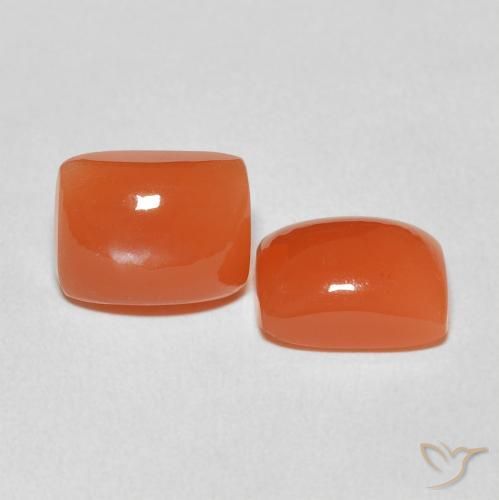 Gemme di Pietra di luna Arancio Intenso naturale da 4.96 ct, Cuscino, Traslucido