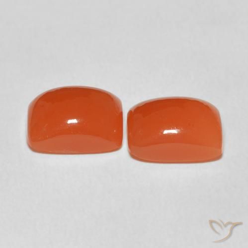 Gemme di Pietra di luna Arancio Intenso naturale da 4.96 ct, Cuscino, Traslucido