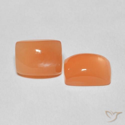 Gemme di Pietra di luna Arancione rossastra naturale da 4.81 ct, Cuscino, Traslucido