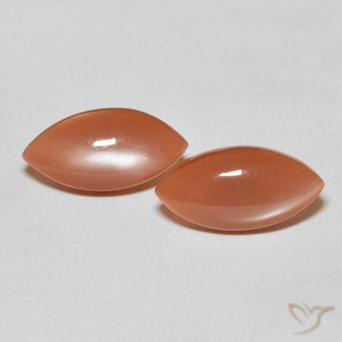5.36ctw Naturale Arancio Intenso Pietra di luna, Taglio marquise, Traslucido