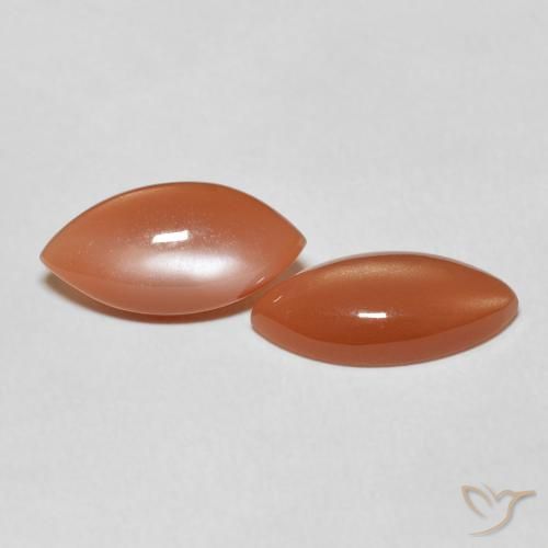Gemme di Pietra di luna Arancio Intenso naturale da 5.36 ct, Taglio marquise, Traslucido