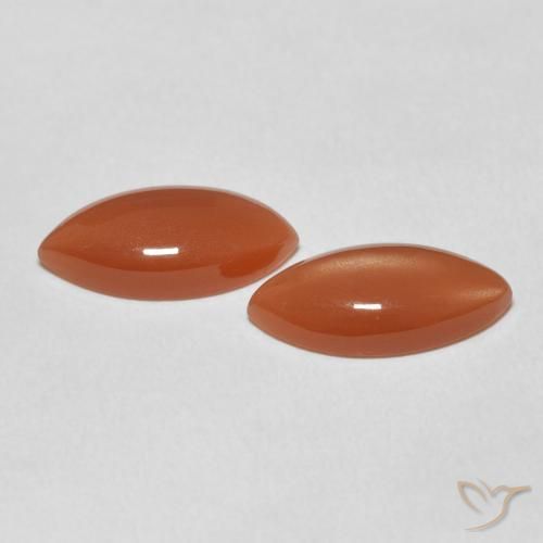 Gemme di Pietra di luna Arancio Intenso naturale da 5.36 ct, Taglio marquise, Traslucido