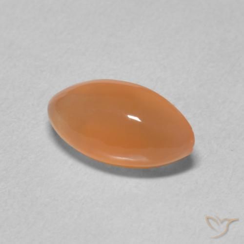 Pietra di luna Arancio rossastro chiaro naturale da 1.12 ct, Taglio marquise, Traslucido