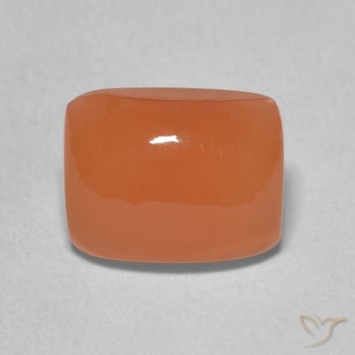 2.53ct Naturale Arancione rossastra Pietra di luna, Cuscino, Traslucido