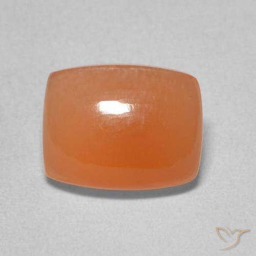 2.11ct Naturale Arancione rossastra Pietra di luna, Cuscino, Traslucido