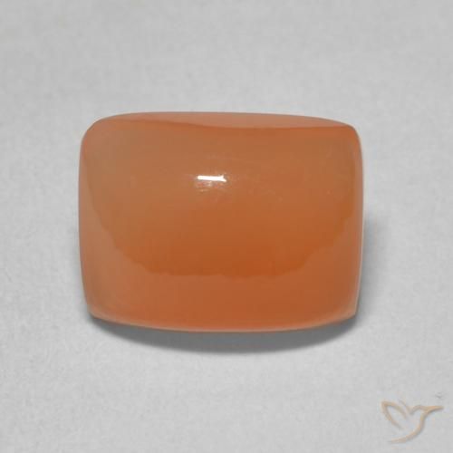2.35ct Naturale Arancio rossastro chiaro Pietra di luna, Cuscino, Traslucido