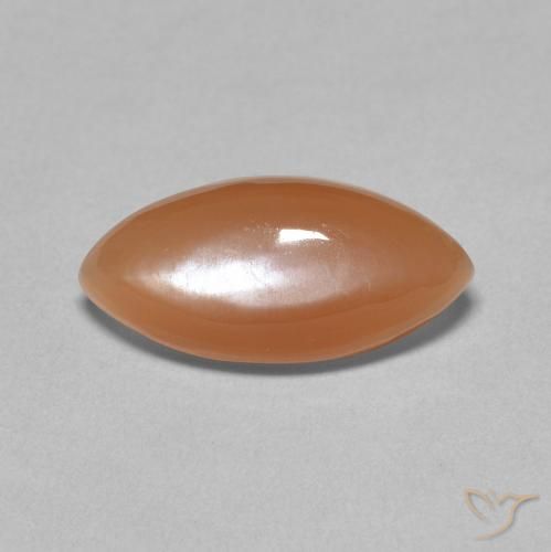 3.03ct Naturale Arancio Medio Pietra di luna, Taglio marquise, Traslucido