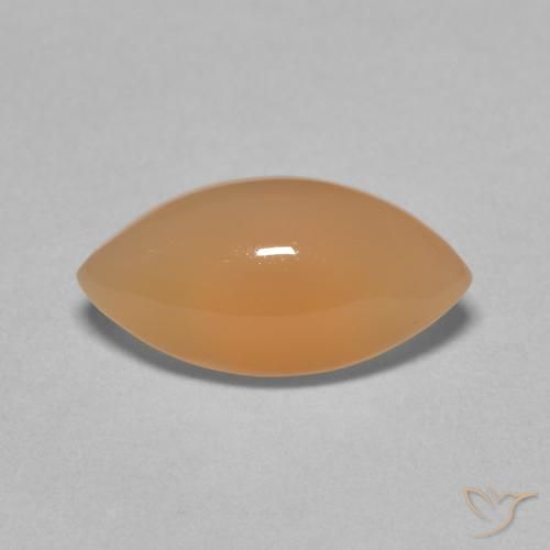 2.66ct Naturale Medium Light-Orange Pietra di luna, Taglio marquise, Traslucido