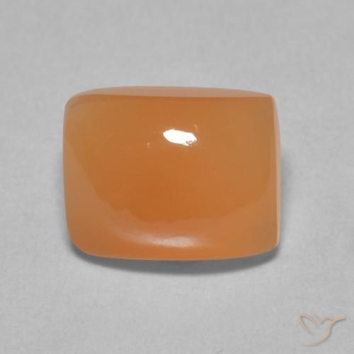 2.38ct Naturale Arancia Albicocca tiepida Warm Pietra di luna, Cuscino, Traslucido