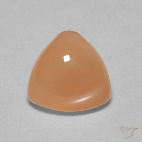 1.40ct Naturale Cantalupo Arancia Pietra di luna, Taglio trillion, Traslucido