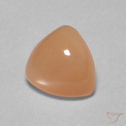 Pietra di luna Cantalupo Arancia naturale da 1.40 ct, Taglio trillion, Traslucido