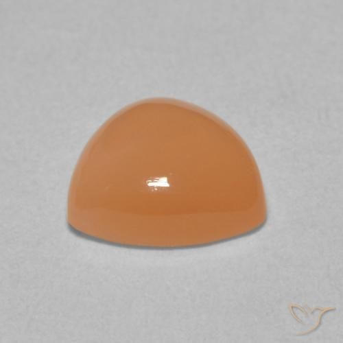 Pietra di luna Cantalupo Arancia naturale da 1.40 ct, Taglio trillion, Traslucido