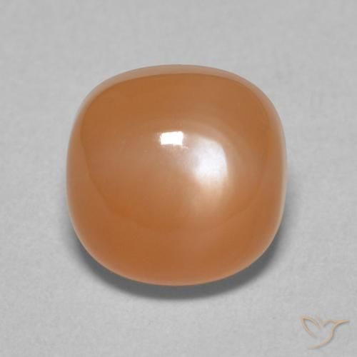 2.36ct Naturale Arancione chiaro Pietra di luna, Cuscino, Traslucido