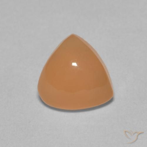 1.61ct Naturale Cantalupo Arancia Pietra di luna, Taglio trillion, Traslucido