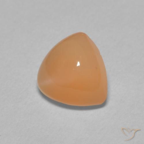 Pietra di luna Cantalupo Arancia naturale da 1.73 ct, Taglio trillion, Traslucido