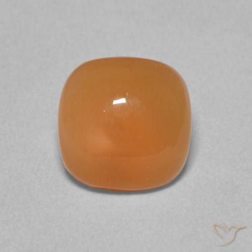 2.00ct Naturale Arancione chiaro Pietra di luna, Cuscino, Traslucido