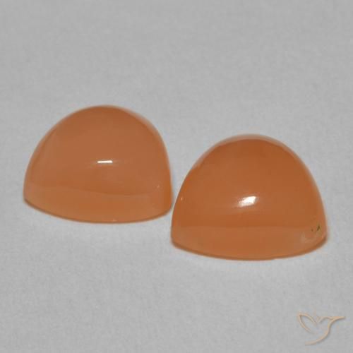 Gemme di Pietra di luna Arancia Albicocca tiepida Warm naturale da 3.60 ct, Taglio trillion, Traslucido