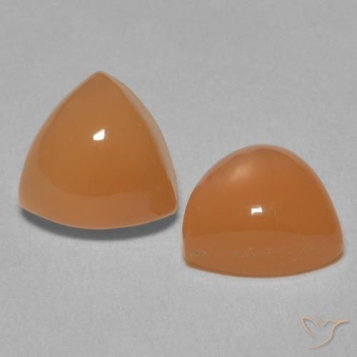 Gemme di Pietra di luna Arancione rossastra naturale da 4.04 ct, Taglio trillion, Traslucido