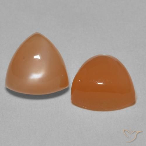 Gemme di Pietra di luna Arancione chiaro naturale da 4.36 ct, Taglio trillion, Traslucido