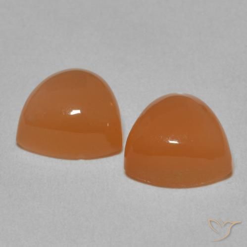 Gemme di Pietra di luna Arancione chiaro naturale da 4.36 ct, Taglio trillion, Traslucido