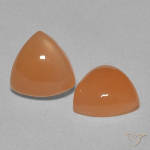 Gemme di Pietra di luna Arancio Medio naturale da 3.21 ct, Taglio trillion, Traslucido