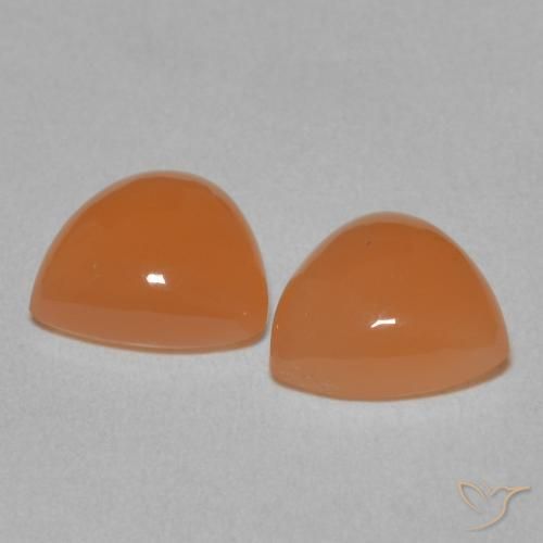 Gemme di Pietra di luna Arancio Medio naturale da 3.21 ct, Taglio trillion, Traslucido