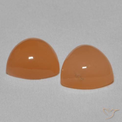 Gemme di Pietra di luna Cantalupo Arancia naturale da 3.71 ct, Taglio trillion, Traslucido