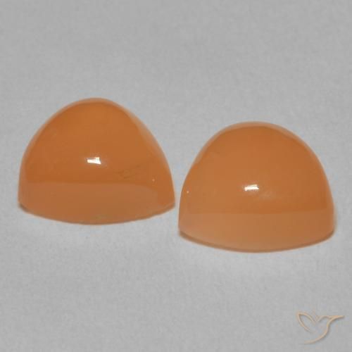 Gemme di Pietra di luna Arancio Medio naturale da 3.97 ct, Taglio trillion, Traslucido