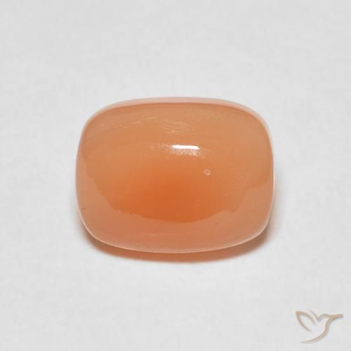 2.30ct Naturale Arancione rossastra Pietra di luna, Cuscino, Traslucido