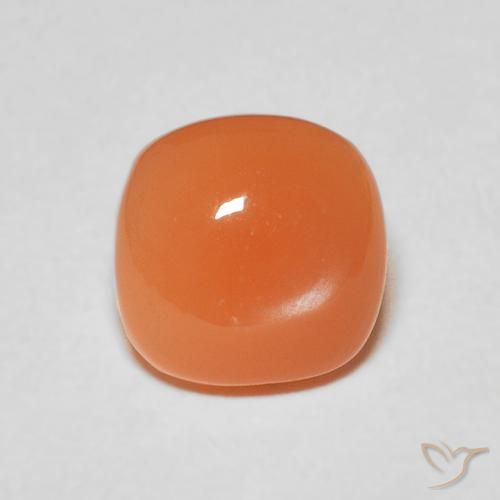 2.15ct Naturale Arancione rossastra Pietra di luna, Cuscino, Traslucido